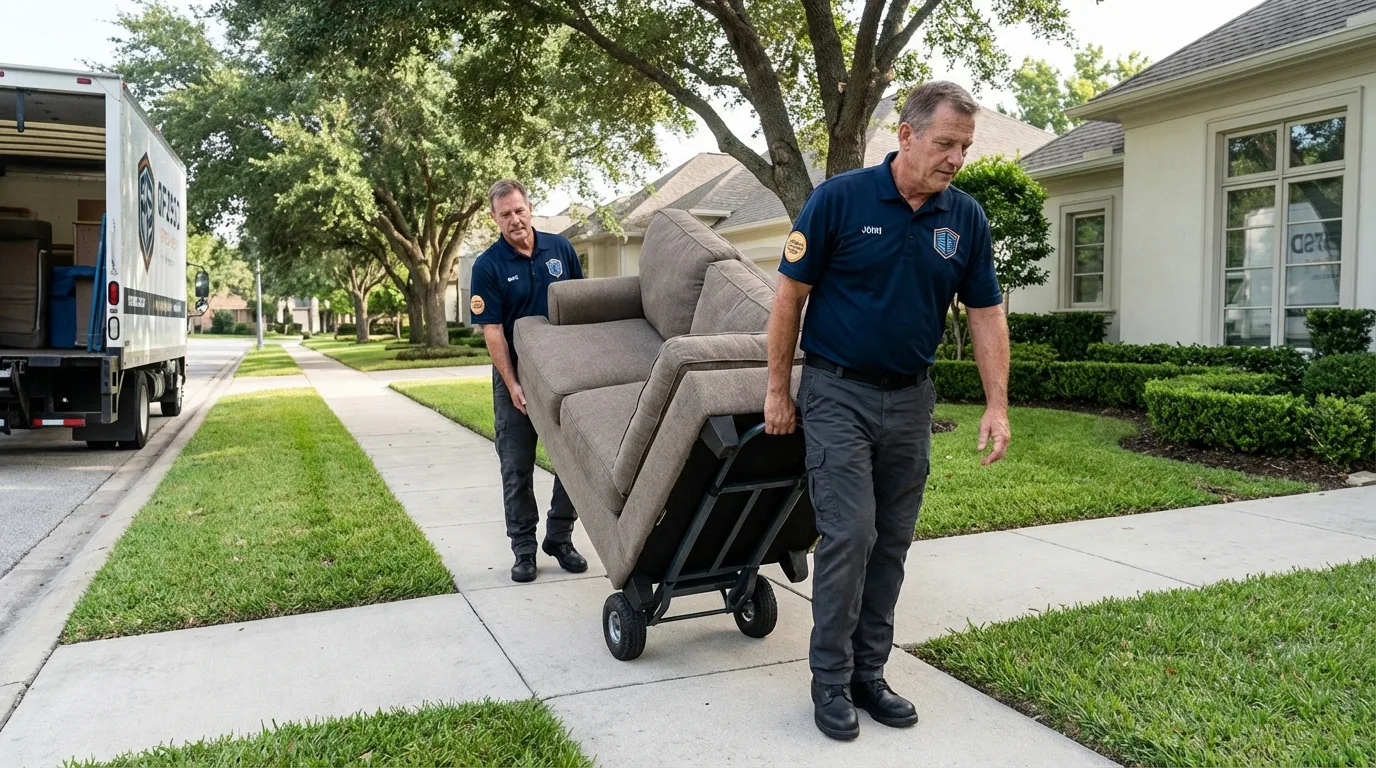 Local residential moving crew loading furniture in Graniteville, SC